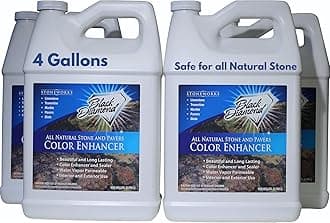 Black Diamond Stoneworks Color Enhancer Sealer for All-Natural Stone and Pavers. Marble, Travertine, Limestone, Granite, Slate, Concrete, Grout, Brick, Block. (4 Gallons)