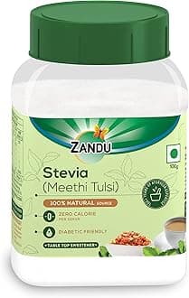 Zandu Stevia Meethi Tulsi Powder- A Healthier Substitute for Sugar |Helps Maintain Healthy Sugar Levels & Healthy Weight (100 g Powder)
