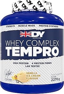 – Whey Complex Tempro | x4 Protein Forms | Whey, Casein, Isolate & Egg Albumin, 23g Premium Protein Powder with Digestive Enzymes for Optimal Absorption, 2.27kg | Vanilla Ice Cream Flavour