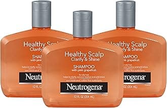 Exfoliating Healthy Scalp Clarify & Shine Shampoo for Oily Hair and Scalp, Anti-Residue Shampoo with Pink Grapefruit, pH Balanced, Paraben & Phthalate-Free, Colour Safe, 12 Fl Oz (Pack of