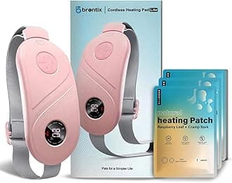 BRONTIX Period Cramp Relief Massager With Heating Pad For Back Pain And 3 Heating Patch|Crampfree- Period Cramp Relief Heater&Massager|Works As Period Pain Relief Products|Period Cramps Relief Machine