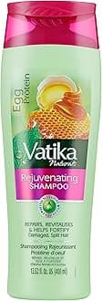 Dabur Vatika Naturals Egg Protein Shampoo – Strengthening & Revitalizing Cleanser with Protein Power – Nourishes & Repairs Dry, Weak & Damaged Hair – Supports Stronger, Smoother Strands – 400ml Bottle