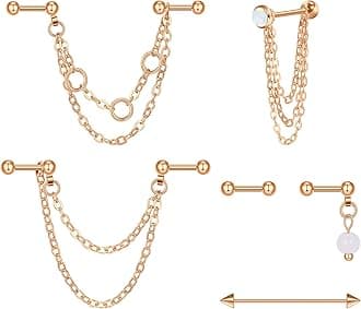 QWALIT Industrial Piercing Jewelry - Industrial Earrings for Women & Men, 16g & 14g, Surgical Stainless Steel Barbell & Bar Piercing