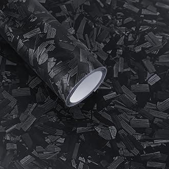 Lypumso Matte Black Forged Carbon Fiber Vinyl Wrap Roll, Anti-Wrinkle Bubble Free Replacement Car Sticker, Premium Self Adhesive Car Wrap Vinyl Automotive DIY Interior Exterior 1ft x 5ft