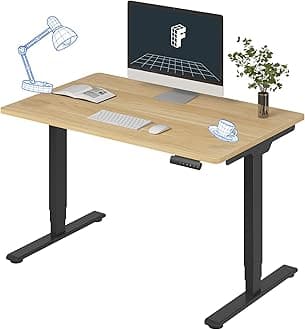 FLEXISPOT E6 3-Stage Dual Motor Electric Standing Desk 48 x 30 Sit Stand Up Desk, Holds 220 lbs, Adjustable Height w/Memory Presets, One-Piece Maple Desktop & Black Frame, Ships in 2 Boxes