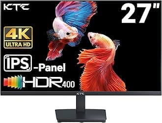 27 Inch 4K UHD Computer Monitor, IPS 3840×2160 Monitor with HDR400, DCI-P3 95%, 1.07 Billion Colors, HDMI DisplayPort, 60Hz PC Monitor, H27P27