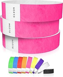 600 WristCo Neon Pink Tyvek Wristbands for Events - Tamper-Proof Design & Fluorescent Color Prevent Reuse Premium-Grade Bracelets for Hospital & Medical ID, Party & VIP Identification