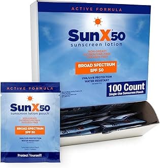 CoreTex SunX SPF50 Broad Spectrum Sunscreen Dispenser Box, 100-Pack