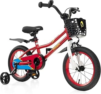 BABY JOY Kids Bike, 12 14 16 18 Inch Boys Girls Bike for 3-8 Years w/Training Wheels, 20 Inch Children Bicycle for 8+ Teens w/Kickstand, Handbrake, Coaster Brake & Removable Basket, Sporty Bicycle