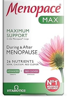 Max - Menopause & Perimenopause Maximum Support with Calcium, SOYA Isoflavones & Red Clover - UK's No.1 Menopause Supplement Brand