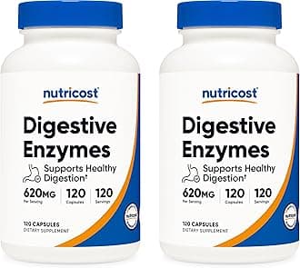 Nutricost Digestive Enzymes 620mg, 120 Veggie Capsules (2 Bottles) - Complete Digestive Enzyme Supplement