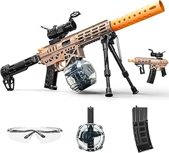 Gel Toy Blasters Automatic with Nylon Body 170 FPS & 70 Ft Range, Dual Mode Outdoor Shooting Activity, Ages 18+, Yellow