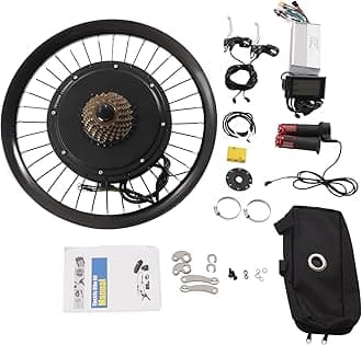 2000W 72v Electric Bike Conversion Kit 20" Rear Wheel High Power Motor Electric Bike Conversion Kit 72V 45A Sine Wave Dual Mode Controller with Display Normal Throttle Black