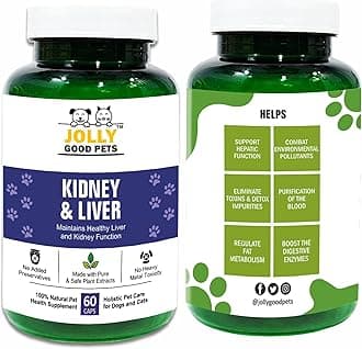 Kidney & Liver Support Supplement for Dogs & Cats I 100% Plant-Based I Improves Hepatic Function I 60 Capsules