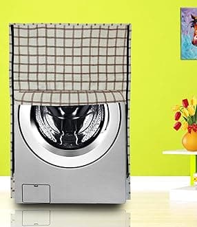 KANUSHI Industries® 100% Waterproof & Dustproof Front Load Automatic Washing Machine Cover (Suitable for 6 Kg, 6.5 kg, 7 kg, 7.5 kg) (VAR-WASMAC-NW-NEW-03-FRONT)