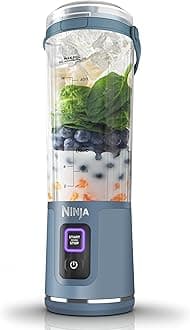 Ninja Blast Portable Blender, 530ml, Leakproof Lid & Sip Spout, Powerful Cordless Mini Blender, Rechargeable, Portable Smoothies, Protein Shakes, Blends Ice & Frozen Fruit, Denim Blue, BC151UKNV