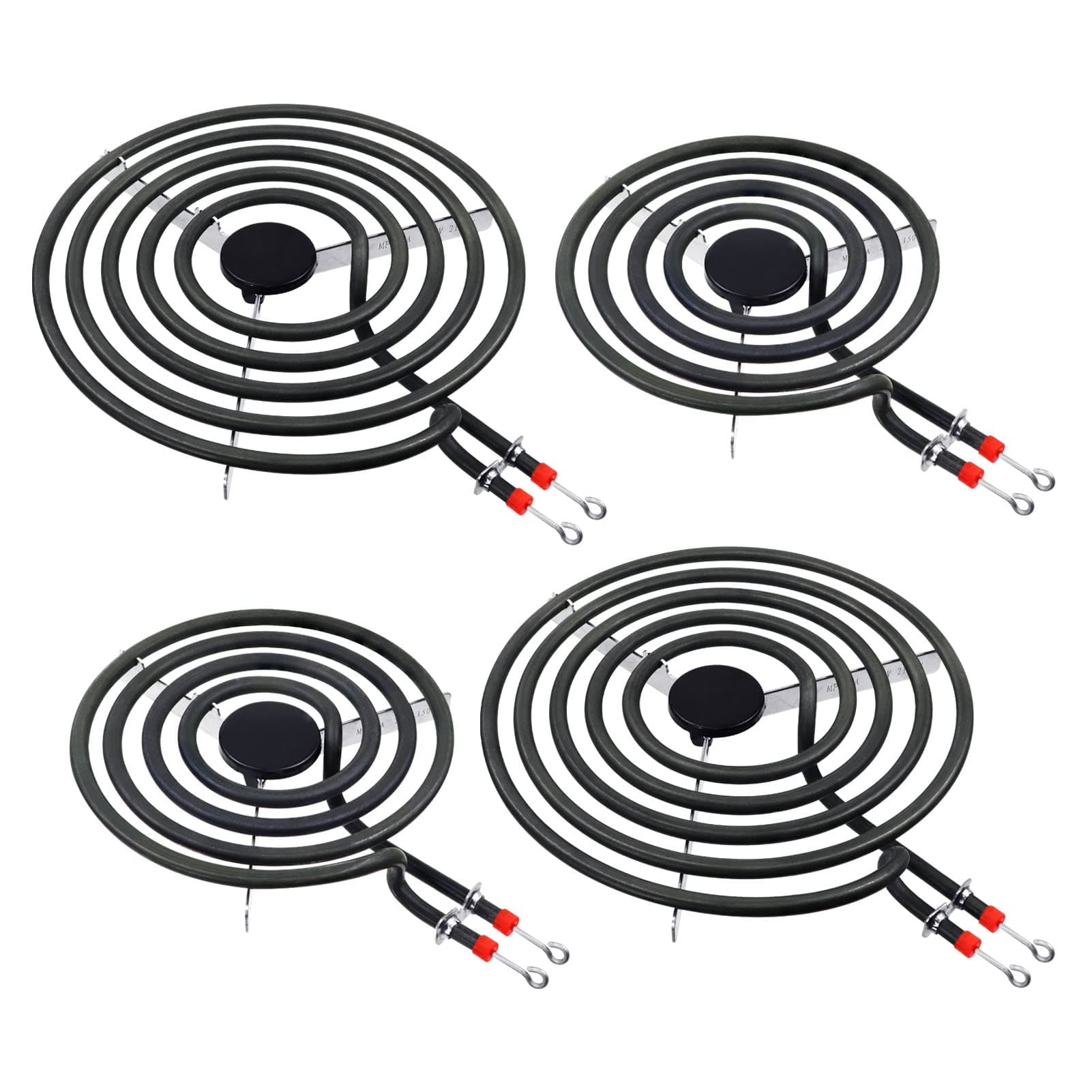 4 Pack MP22YA Electric Range Burner Element Unit Set 4- MP15YA(2) MP21YA(2) for Whirlpool, KitchenAid, Maytag range burner,Replacement part numbers include 540331014,484783, TS5W8221,Y04000033