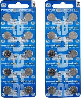 Renata 303 SR44SW Batteries - 1.55V Silver Oxide 303 Watch Battery (20 Count)