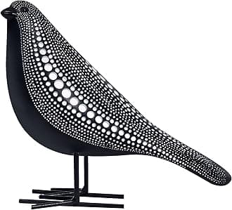 Sculptures Home Decor, Bird Figurine Shelf Decor, Modern Decorations for Living Room, Bedroom, Office, House, Resin Animal Statues and Figurine with Chic Polka Dots Art Design (Black)