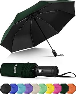 Windproof Travel Umbrella, Automatic Umbrellas for Rain, Portable & Compact Umbrellas for Backpack, Strong UV for Protection, Folding Small Sun Umbrella for Car, Walking