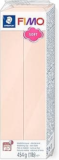 STAEDTLER FIMO Soft Polymer Clay - -Oven Bake Clay for Modeling, Kids, Jewelry, Sculpting, 1 lb Block, Light Flesh 8021-43, 454 (8021-1LB-43)