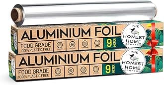 Honest Home Aluminium Foil Combo | 18 Meters | Pack of 2 (9M + 9M) | 11 Micron Thick | for Food Wrapping
