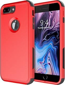 Diverbox for iPhone 8 Plus Case, iPhone 7 Plus Case [Shockproof] [Dropproof] [Dust-Proof],Heavy Duty Protection Phone Case Cover for Apple iPhone 8 Plus & 7 Plus (Red)