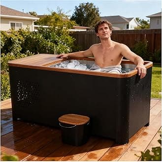 Cedar Cold Plunge Ice Bath Tub with 1.5HP Water Chiller for Daily Recovery, 500L Cold Wooden Outdoor Ice Pod for Adults with Lid, Large Size for Athletes & Everyday Cold Plungers at Home