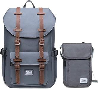 KAUKKO Laptop Outdoor Backpack Traveling Daypack Hiking Rucksack Large Capacity Bag Fits 15.6"(5-7-Grey(2PC)-NEW)