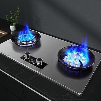 75cm Gas Stove With 2 Burners, 5.0/5.2KW High Flame Stove, Anti-gas Leakage Flame Protection Timer, Suitable For Home Kitchens (Size : LPG)