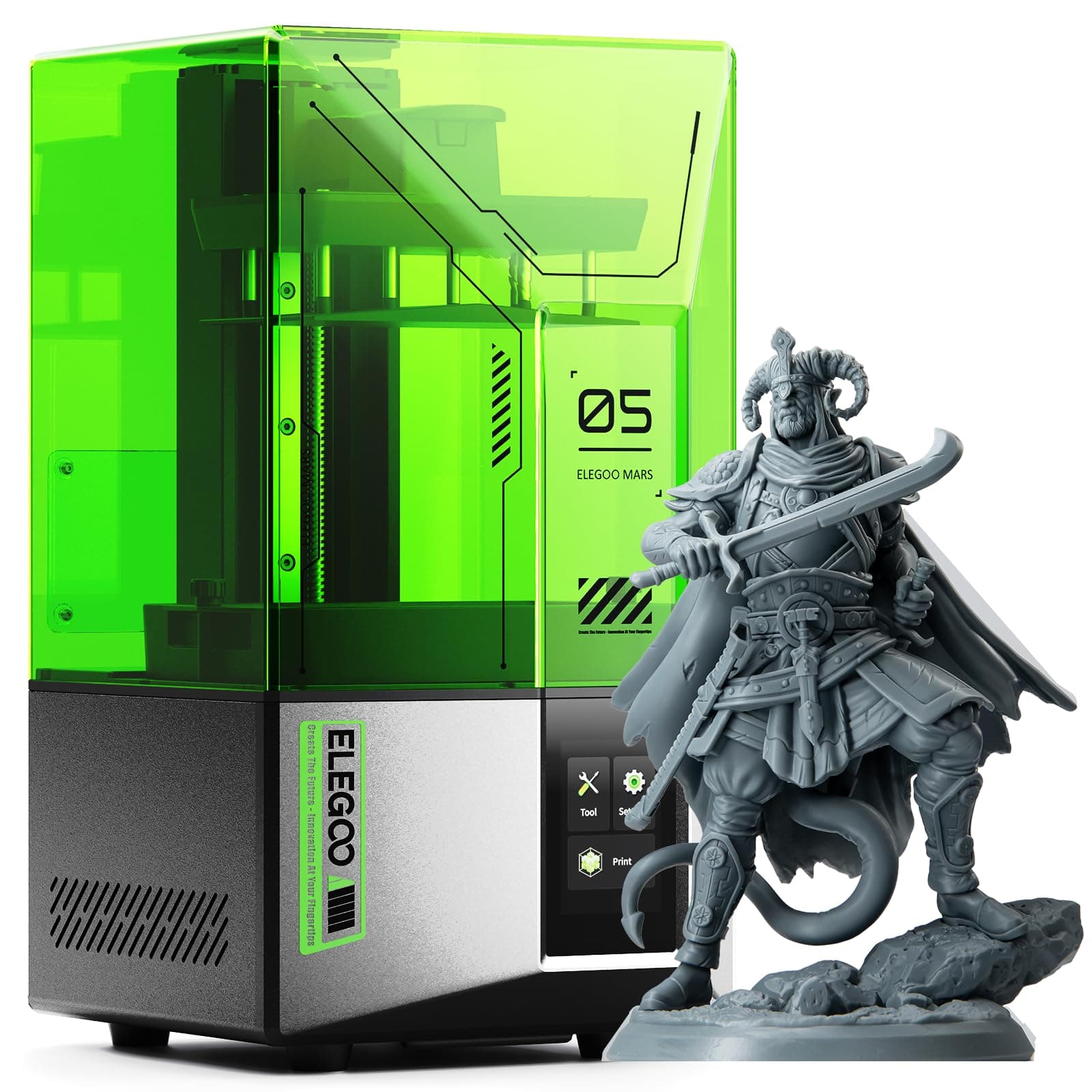 Mars 5 Resin 3D Printer with 4K Mono LCD,Automatic Leveling, Desktop 3D Printer with Printing Size of 5.65 × 3.53 × 5.91 inches