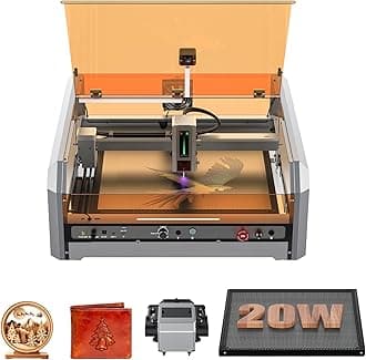 L8 Laser Engraver, 20W (20000mW) Laser Cutter Built-in Acrylic Enclosure with Vent, Air Assist Pump, Honeycomb, Camera, All-in-one Plug and Play Engraving Machine, Safety Class 1