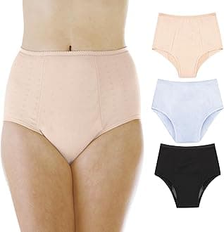 Wearever Women's Maximum Absorbency Incontinence Panties for Bladder Control - Washable, Reusable, Leak Proof Underwear for Women 600 ml - (Pack of 3) (Assorted) (2X) (Fits Hip: 45-48")