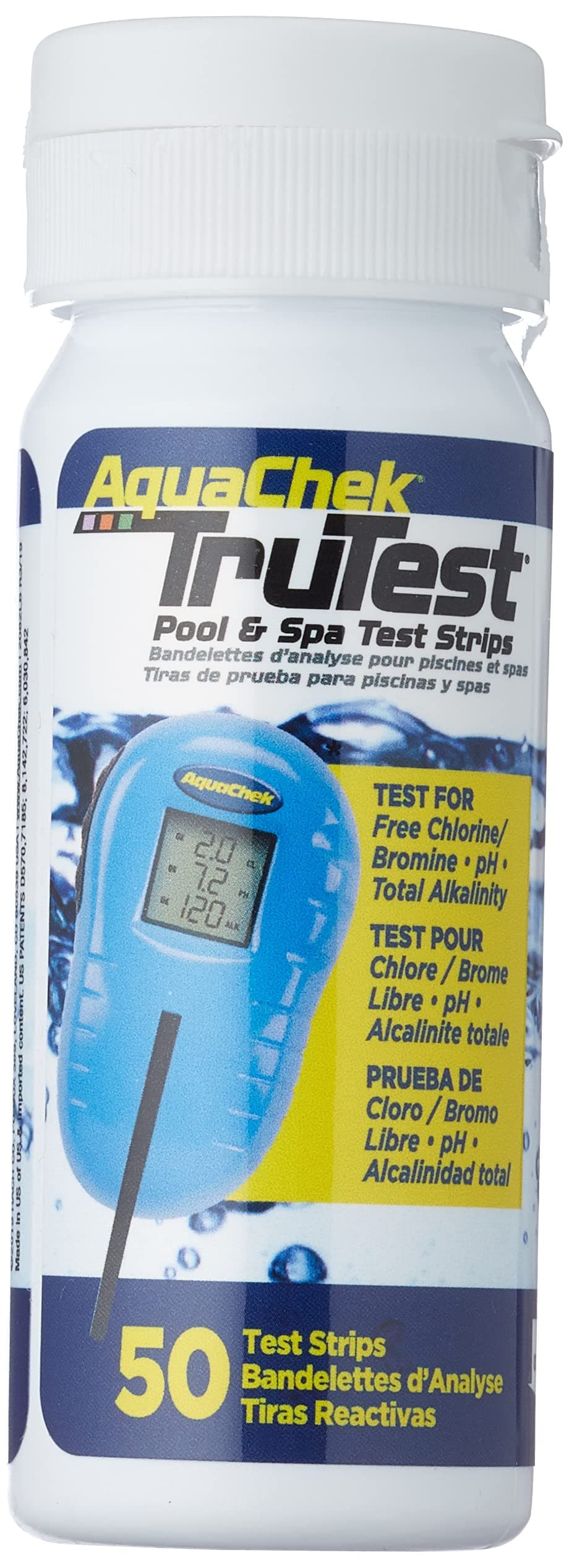 TruTest Refill Test Strips - Digital Test Strip Reader Refill Strips - for Pool and Spa Water Testing - for Free Bromine, Free Chlorine, pH, and Total Alkalinity - 50 Strips