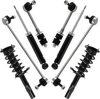 TRQ Front and Rear Suspension Kit Complete Strut & Coil Spring Assembly Shock Absorber Sway Bar Stabilizer Link Compatible with 2011-2017 Volvo S60 2015-2017 V60