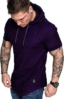 - Mens Fashion Athletic Hoodies Sport Sweatshirt Solid Color Fleece Pullover
