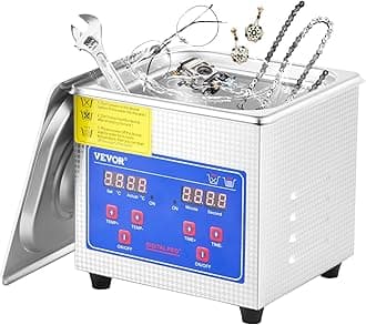 VEVOR Ultrasonic Cleaner 1.3L Professional Ultrasonic Cleaner with Digital Timer 40kHz Excellent Ultrasonic Cleaning Machine 110V for Jewelry Watch Ring Coin Diamond Eyeglasses Small Parts Cleaning