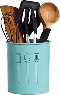 Silverware Holder for Countertop, Spoon Holder & Cutlery Organizer, Utensil Holder for Party, Flatware Caddy, Silverware Holder for Party (Aqua)