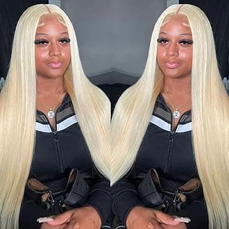 613 Lace Front Wig Human Hair 5x5 HD Lace Closure Wigs Blonde Glueless Straight HD Lace Front Wigs Human Hair Pre Plucked 180 Density 613 Blonde Human Hair Wig for Women (28 Inch)