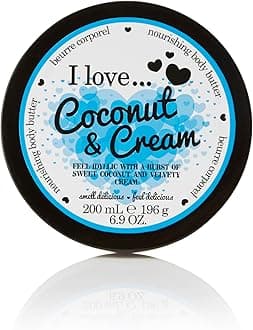 Coconut & Cream Body Butter 87% Naturally Derived Ingredients – With Shea Butter & Coconut Oil – Nourishing, Moisturising Skincare for Soft, Hydrated Skin – Vegan-Friendly 200ml