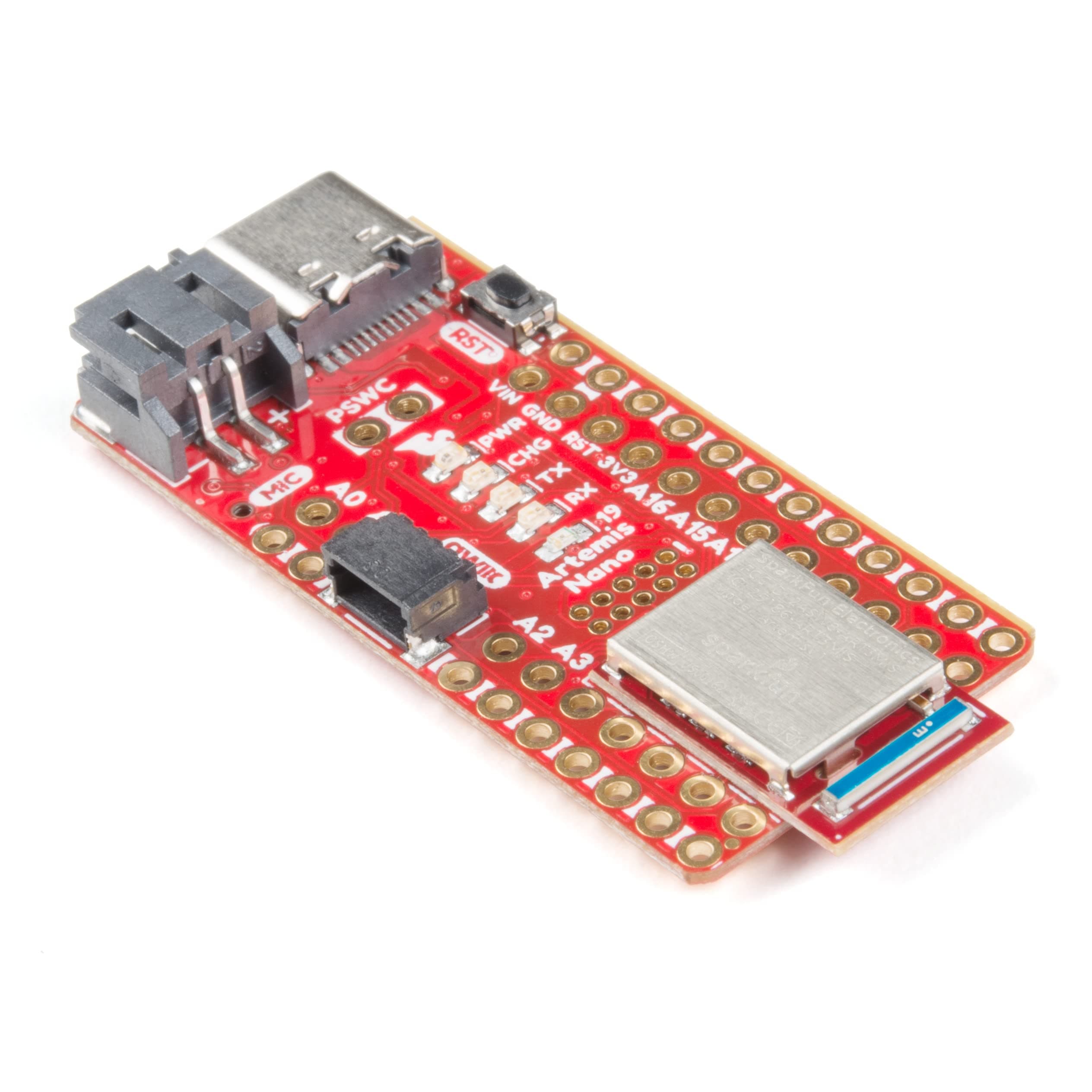 SparkFun RedBoard Artemis Nano Machine Learning Development Board Includes BLE 1 megabyte of Flash USB-C Connector Qwiic I2C MEMS Microphone Program with Arduino IDE TenserFlow Models Small Footprint