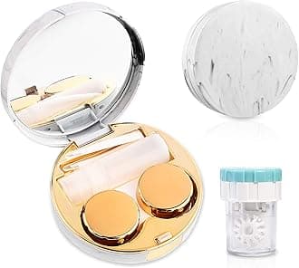 Lasiyanor Contact Lens Travel Kit with Cleaner Washer, Portable Contact Box with Mirror Tweezers Remover Tool Solution Bottle for Daily Outdoor