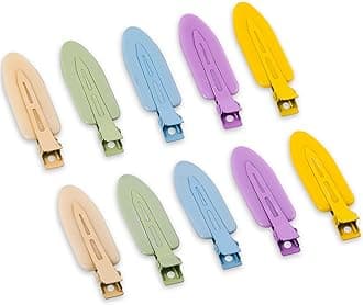 10 Pcs Creaseless No Crease No Bend Flat Hair Clips For Styling Non Slip Makeup Clips For Women Salon Hairstyle,Yellow Purple Beige Blue Green