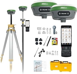 SMA26 Plus GNSS Receivers Base&Rover RTK GPS Land Survey Equipment with Permanent Survey Software, 1cm Accuracy, PPP/NTRIP/UHF Radio/BT Connectivity,IP67 Waterproof, Ideal for Construction and Mapping