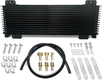 Low Pressure Drop Transmission Oil Cooler LPD47391 40K Trans Cooler Compatible with Heavy Duty 40,000 GVW Max including Mounting Hardware, Towing Applications and Advanced Cooling Protection 47391