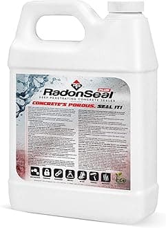 RadonSeal Plus Deep Penetrating Concrete Sealer for Basement Walls and Floors, Seals Concrete Against Water, Vapor and Radon Gas, (2.5 Gallons)