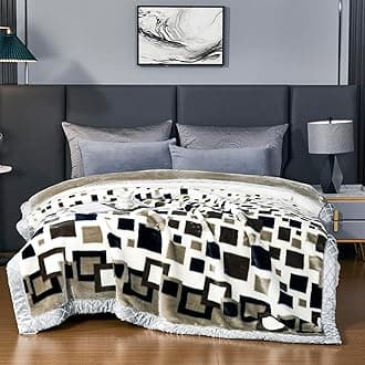 LGYKUMEG Weighted Warm Winter Fleece Plush Blanket King Size,Silky Soft and Warm,2 Ply Reversible Raschel Bed Blanket,L,200×230cm4kg