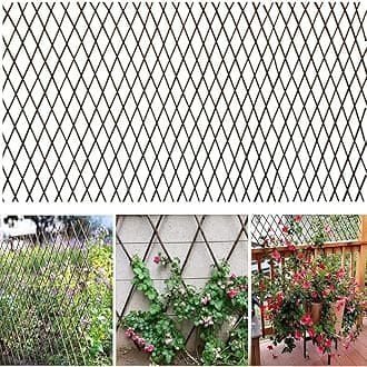 Expandable Garden Trellis Plant Support Willow Lattice Fence Panel for Climbing Plants Support 36x92 Inch (1)
