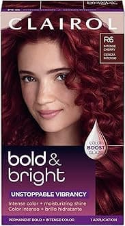Bold & Bright Permanent Hair Dye, R6 Intense Cherry Hair Color, Pack of 1