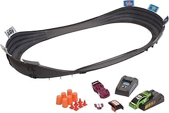 Slot Car Race Track Sets | NASCAR Crash Circuit Short Track | 2 Electric Powered Cars with Flash Chargers | Race Tracks for Kids Ages 4-8 | Car Racing Toy
